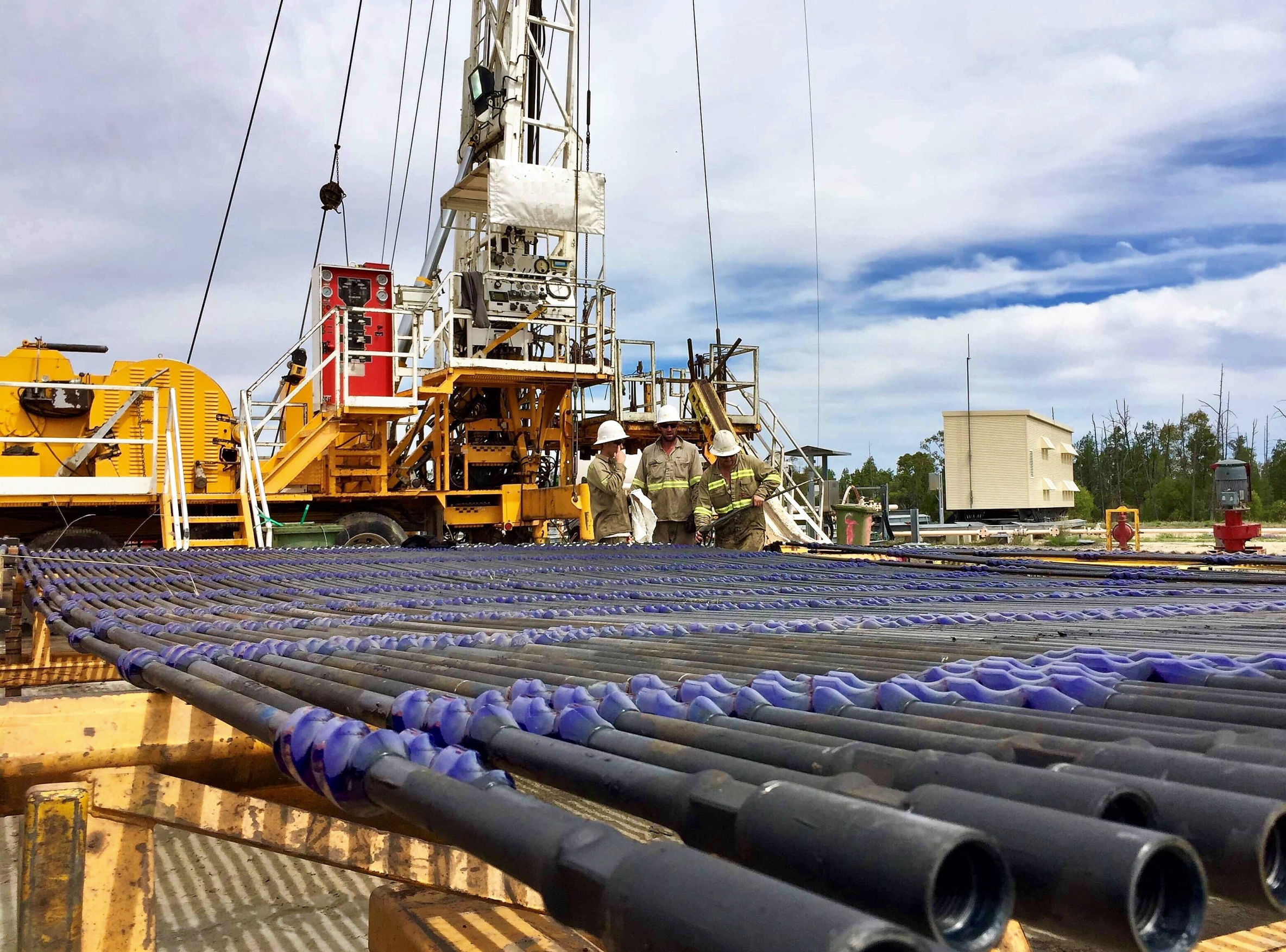 COBALT rod guides and sucker rods prepared at a well installation site